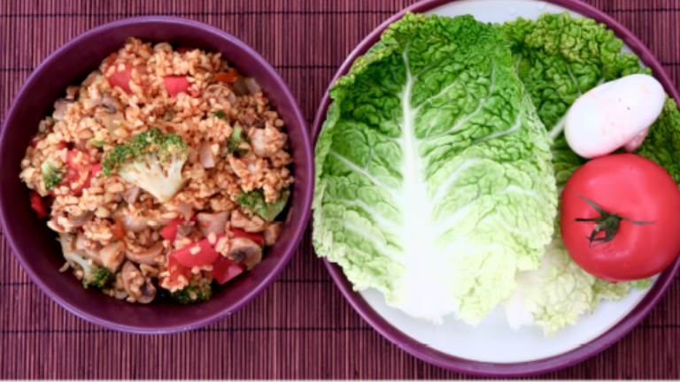 Vegetable Cumin Bulgur Wheat & Cabbage Wraps