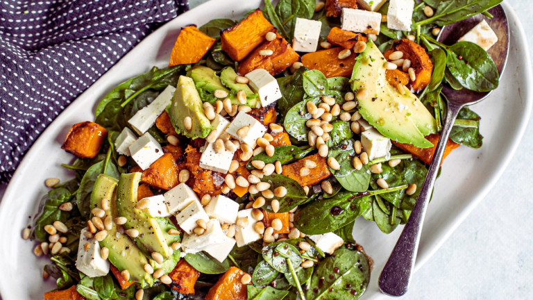 Spiced Pumpkin and Greens Salad with Tamarind Dressing