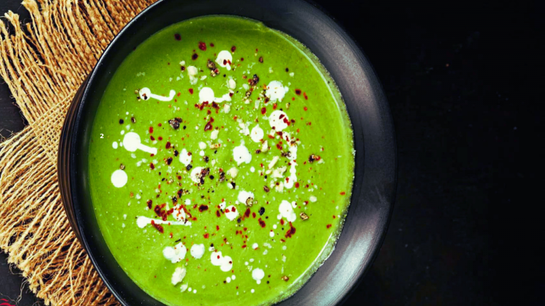 Creamy Spinach and Singhara (Water Chestnut) Soup