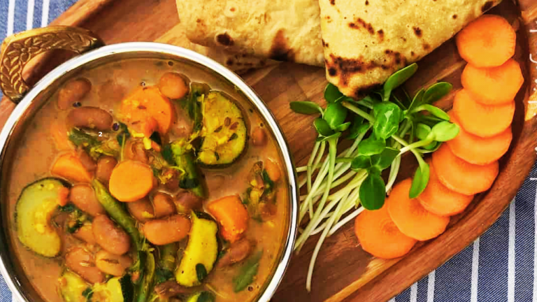 Coconut Rajma Delight with Mixed Vegetables