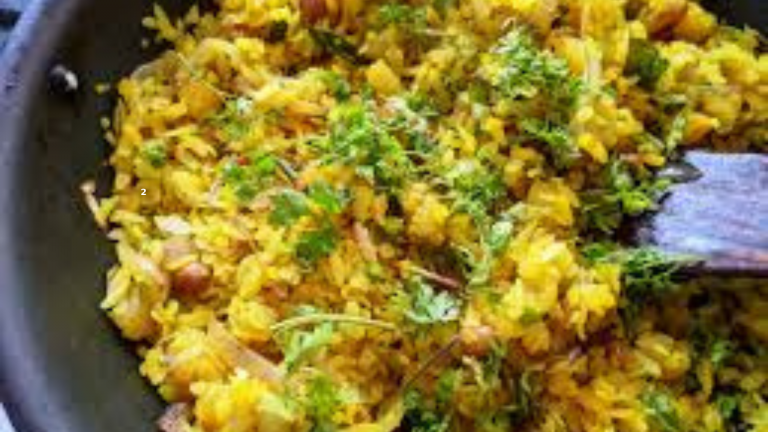 Spicy Pea & Peanut Poha Delight