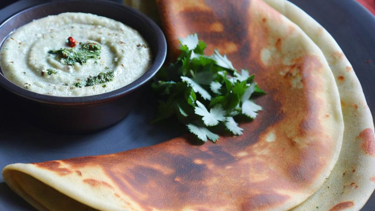 Paneer Dosa with Zesty Coconut Chutney