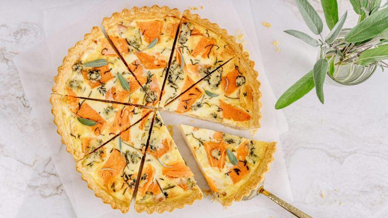 “Pumpkin Spice Tart with Nutty Crust”