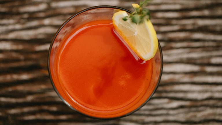 Fresh Tomato Cucumber Bell Pepper Juice with Garlic