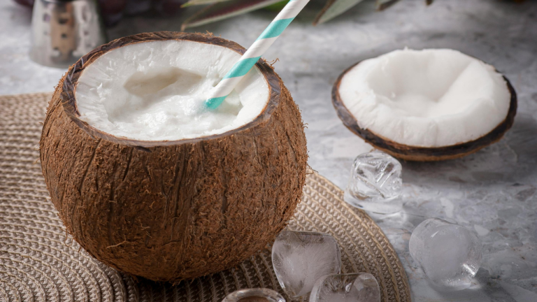 Nutty Coconut Elixir with Exotic Garnishes